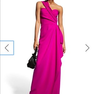 One-shoulder Draped Stretched Crepe Gown